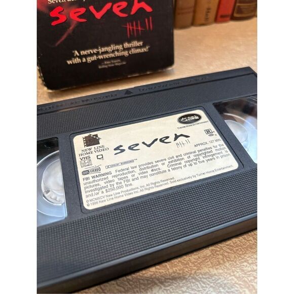 SEVEN VHS Tape Brad Pitt Morgan Freeman Suspense Movie Vintage - Picture 3 of 4